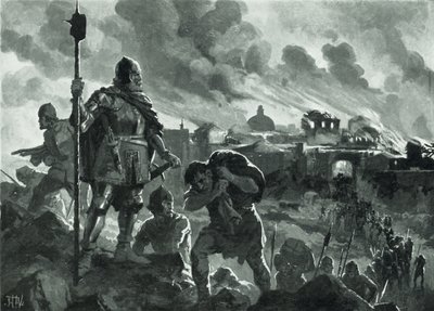 Iwan der Schwarze setzt Zhabliak in Brand, 1484 von John Harris Valda
