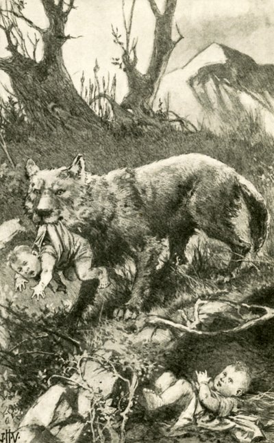 Romulus und Remus werden von der Wölfin gesäugt von John Harris Valda