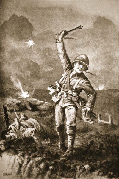 Sergeant Somers hält den Feind zurück, indem er sie bombardiert, während eine Barrikade errichtet wird von John Harris Valda