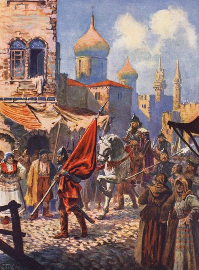 Die Rückkehr von Iwan dem Schrecklichen nach Moskau nach der Eroberung von Kasan von John Harris Valda
