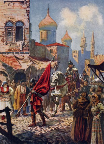 Die Rückkehr von Iwan dem Schrecklichen nach Moskau nach der Eroberung von Kasan von John Harris Valda