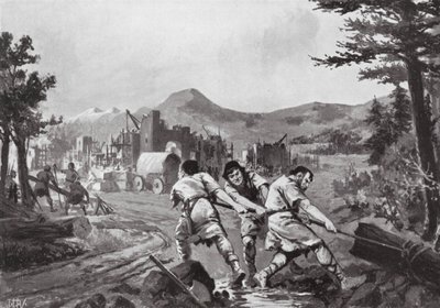 Wallachische Bergleute gründen eine Stadt, neuntes Jahrhundert von John Harris Valda
