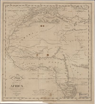 Karte eines Teils von Afrika zur Illustration der Erzählung von Kapitän James Riley von John Hartshorne