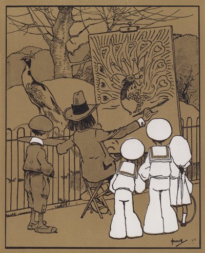 Der Pfau und der dekorative Künstler von John Hassall
