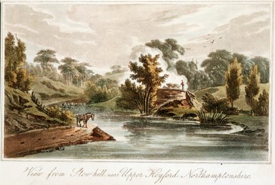 Grand Junction Canal von Stow Hill bei Upper Heyford, Northamptonshire, 1819 von John Hassell