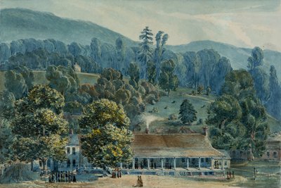 Speisesaal und Bühnenbüros in White Sulphur Springs von John Hazelhurst Boneval Latrobe