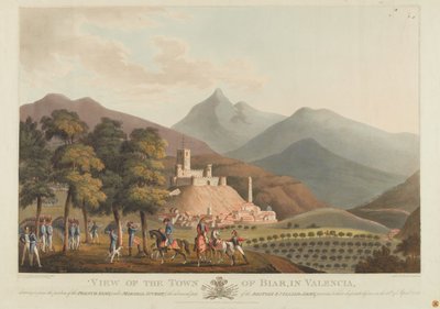 Ansicht der Stadt Briar, Valencia, graviert von Dubourg, 1814 von John Heaviside Clark