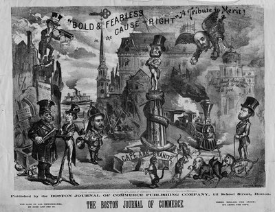 Kühn und furchtlos im Dienste des Rechts: eine Hommage an das Verdienst!, veröffentlicht von Boston Journal of Commerce, 1873 von John Henry Bufford