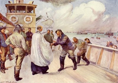Fischer der Nordseeflotte versammeln sich zum Gottesdienst von John Henry Frederick (after) Bacon