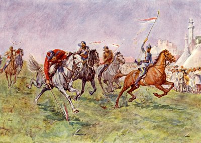 Zeltstechen in Indien (Farblithografie) von John Henry Frederick (after) Bacon