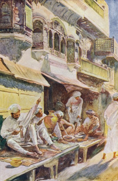 Arbeiter in einem indischen Basar von John Henry Frederick Bacon