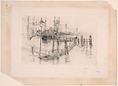Das alte Zollhaus in Bridgeport (Große Platte) von John Henry Twachtman