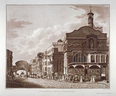 Fleet Street von St Dunstan im Westen bis Temple Bar, City of London von John Hickin