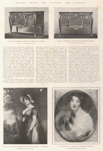 Rekordpreise für Bilder und Schränke von John Hoppner