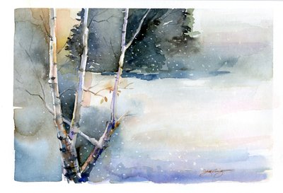 Birke im Winter, 2015 von John Keeling