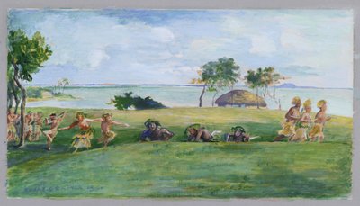 Militärtanz in Samoa von John La Farge or Lafarge