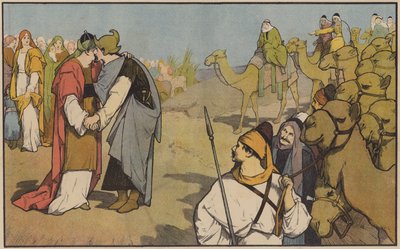 Esau begrüßt Jakob in seinem Land von John Lawson