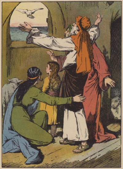 Die Taube bringt Noah ein grünes Blatt von John Lawson