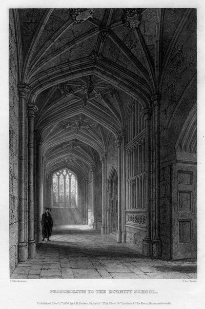 Proscholium zur Divinity School, Oxford, 1836 von John Le Keux