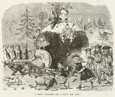 Ein frohes Weihnachtsfest und ein glückliches neues Jahr! von John Leech