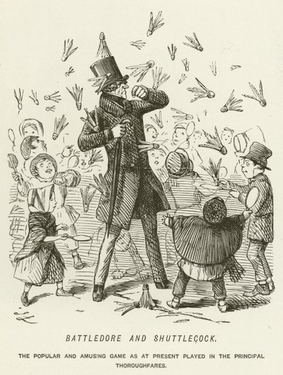 Federball und Federballschläger von John Leech