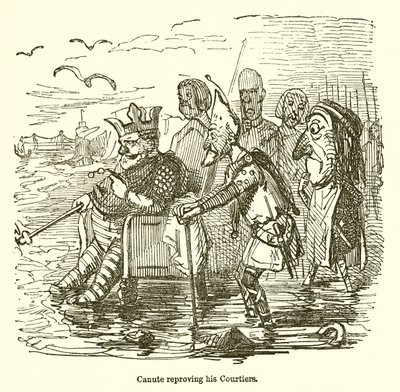 Knut tadelt seine Höflinge von John Leech