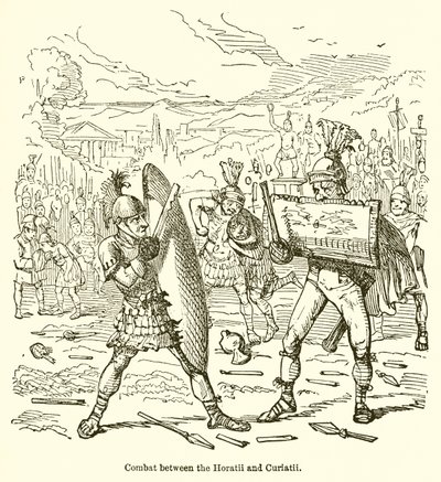 Kampf zwischen den Horatiern und den Kuratiern von John Leech