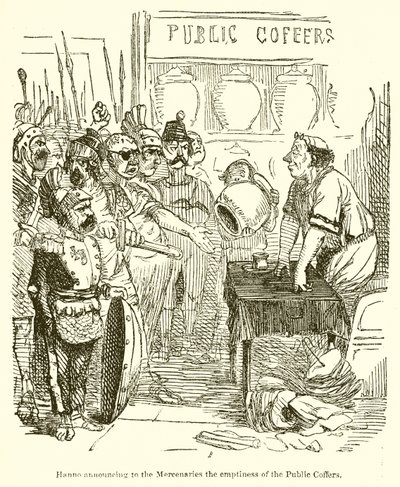 Hanno verkündet den Söldnern die Leere der Staatskassen von John Leech