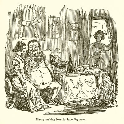 Heinrich macht Jane Seymour den Hof von John Leech
