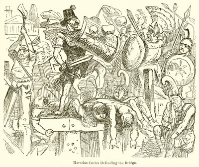 Horatius Cocles verteidigt die Brücke von John Leech