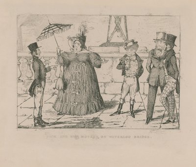 Jack und seine Mutter auf der Waterloo-Brücke von John Leech