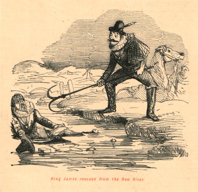 König James aus dem New River gerettet von John Leech