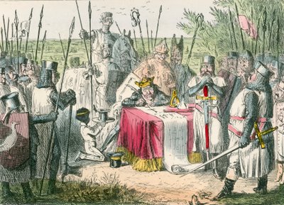 König Johann unterzeichnet die Magna Carta von John Leech