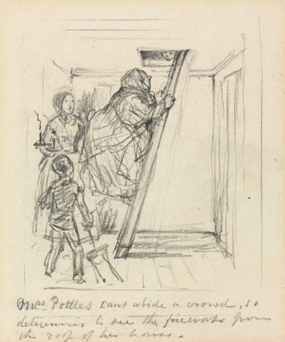 "Mrs. Pottles kann keine Menschenmenge ertragen" von John Leech