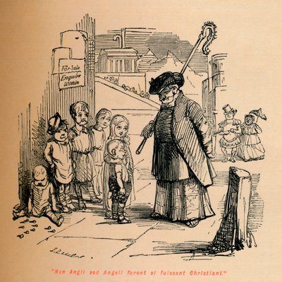 Non Angli sed Angeli forent si fuissent Christiani, um 1860 von John Leech