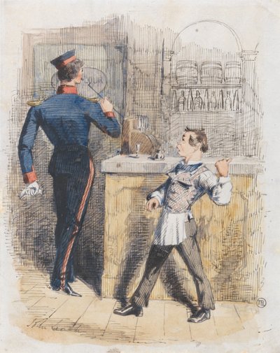Pot Valiant: Szene in einem Schankraum von John Leech