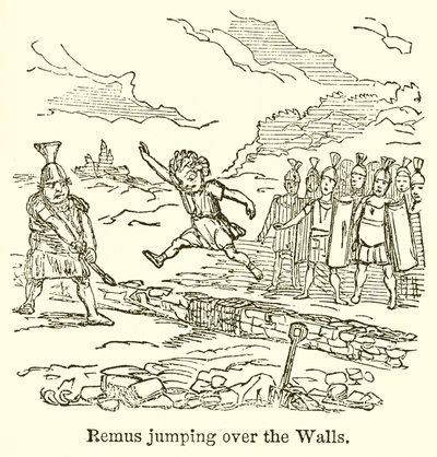 Remus springt über die Mauern von John Leech