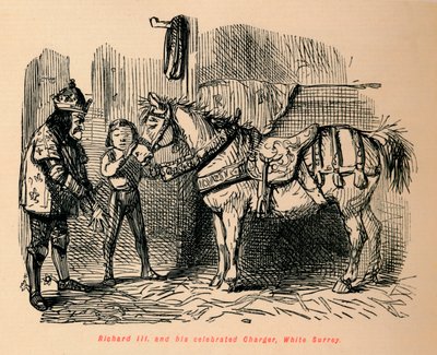 Richard III. und sein berühmter Hengst, White Surrey von John Leech