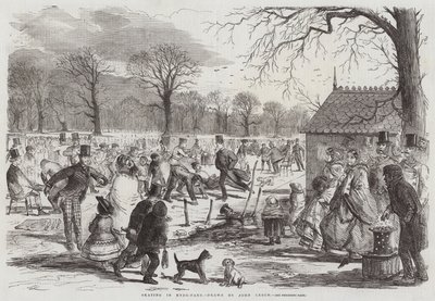 Schlittschuhlaufen im Hyde-Park von John Leech