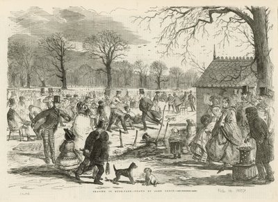 Schlittschuhlaufen im Hyde Park von John Leech