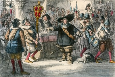 Nehmt dieses Spielzeug weg, Cromwell löst das lange Parlament auf von John Leech