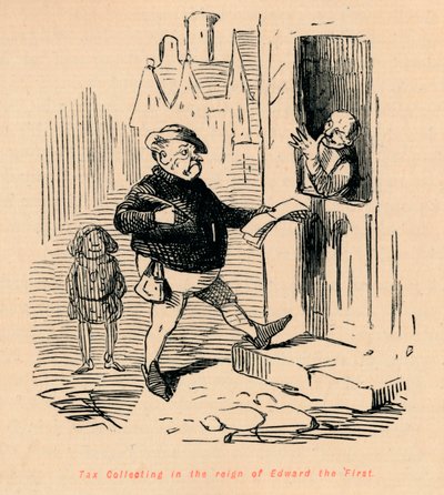 Steuereintreibung unter der Herrschaft von Edward I., um 1860 von John Leech