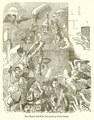 Die Zitadelle gerettet durch das Geschnatter der Gänse von John Leech