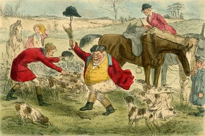 Die Jagd, am Tag der Katze & Puddingtopf von John Leech