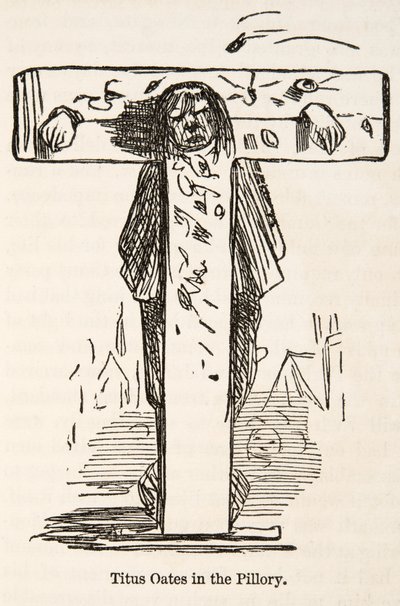 Titus Oates im Pranger, aus The Comic History of England, veröffentlicht 1864 von John Leech