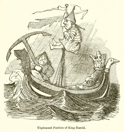 Unangenehme Position von König Harold von John Leech