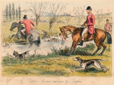 Captain Spurrier von Romford niedergeschlagen, 1865 von John Leech and Hablot Knight Browne
