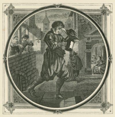 Feuer, Husten, Liebe und Geld bleiben nicht lange verborgen (Stich) von John Leighton