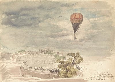 Aufstieg des Ballons vom Burlington House, Piccadilly, vom Fenster bei Mr. B. Palmer von John Linnell