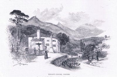 Tizians Haus, Cadore, aus The Magazine of Art 1893, Cassell and Company von John MacWhirter
